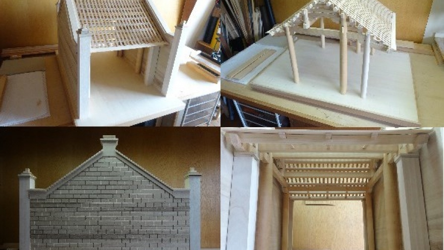 Japanese architect makes model of Vietnamese village gate