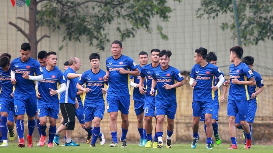 Vietnam squad trains ahead of Jordan match