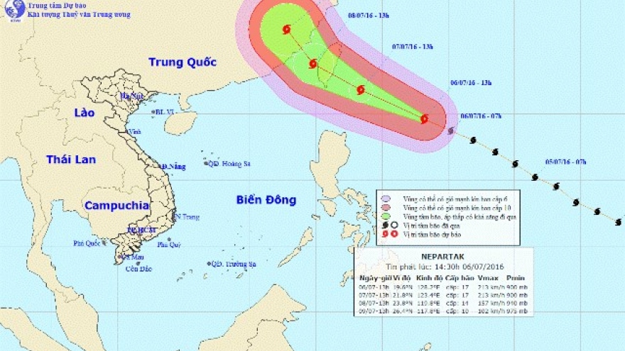 Super typhoon Nepartak to affect Vietnamese waters