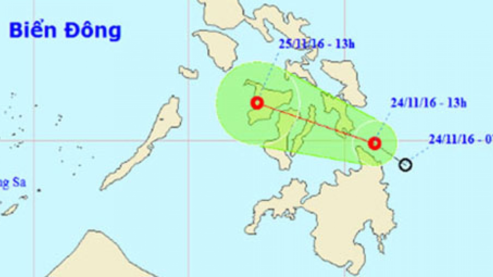 Tropical depression heads towards East Sea