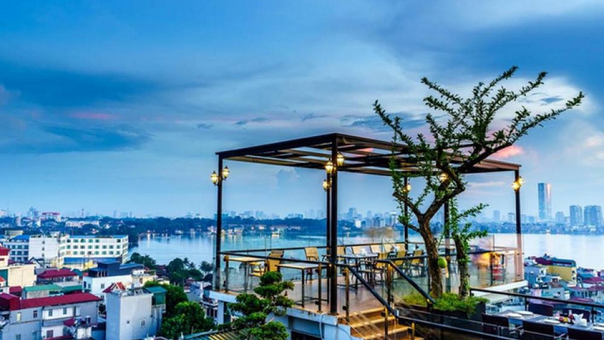 Skyline views from Hanoi coffee shops