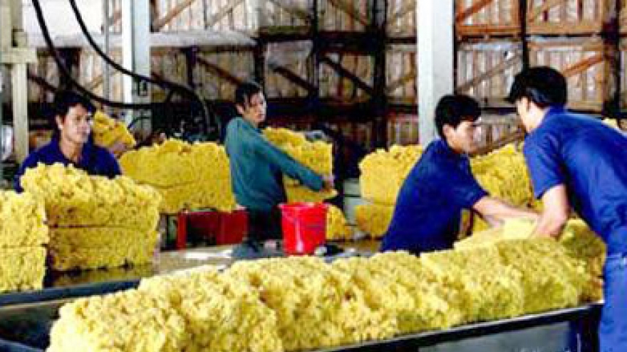 Rubber exports fall sharply 