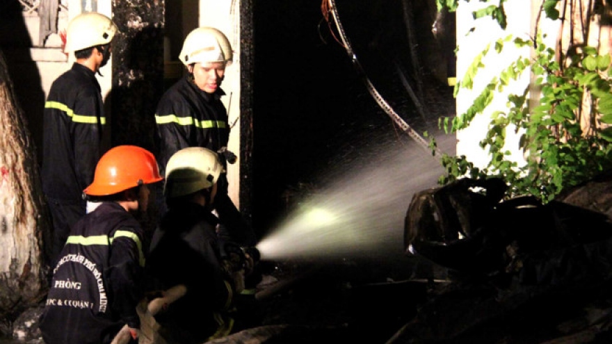 Fire guts motorbike repair shop in centre of HCM City