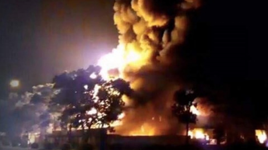 12-alarm fire guts warehouse in northern Vietnam