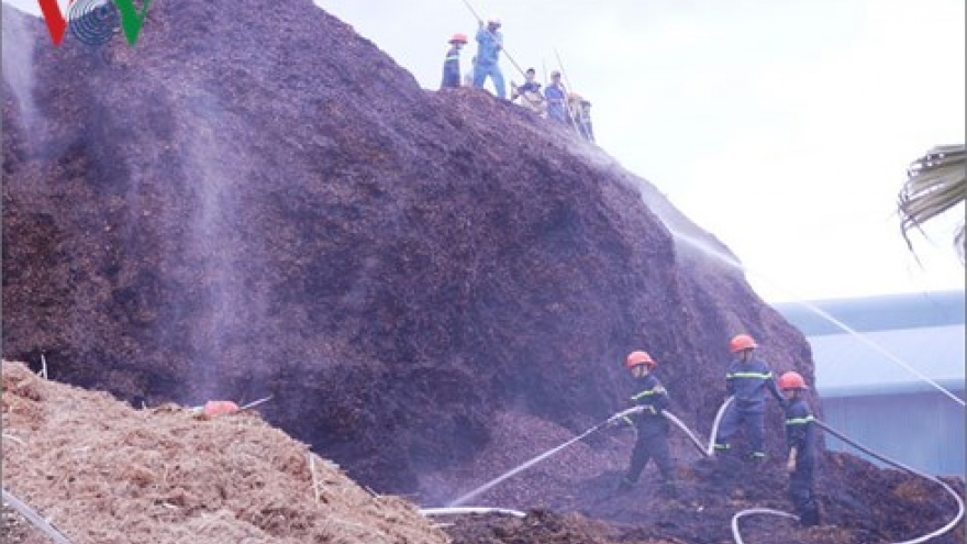 More than 100 battle fire at Quy Nhon woodchip factory
