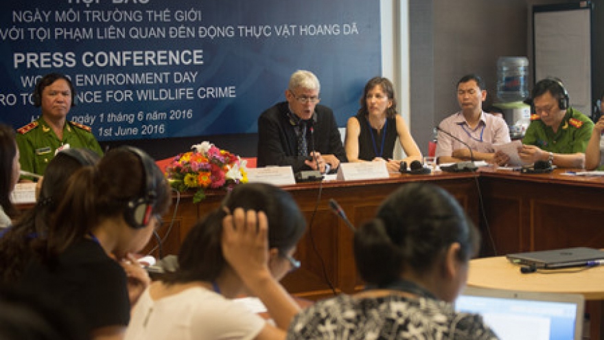 
        UNODC press conference on combating wildlife crime
                              
