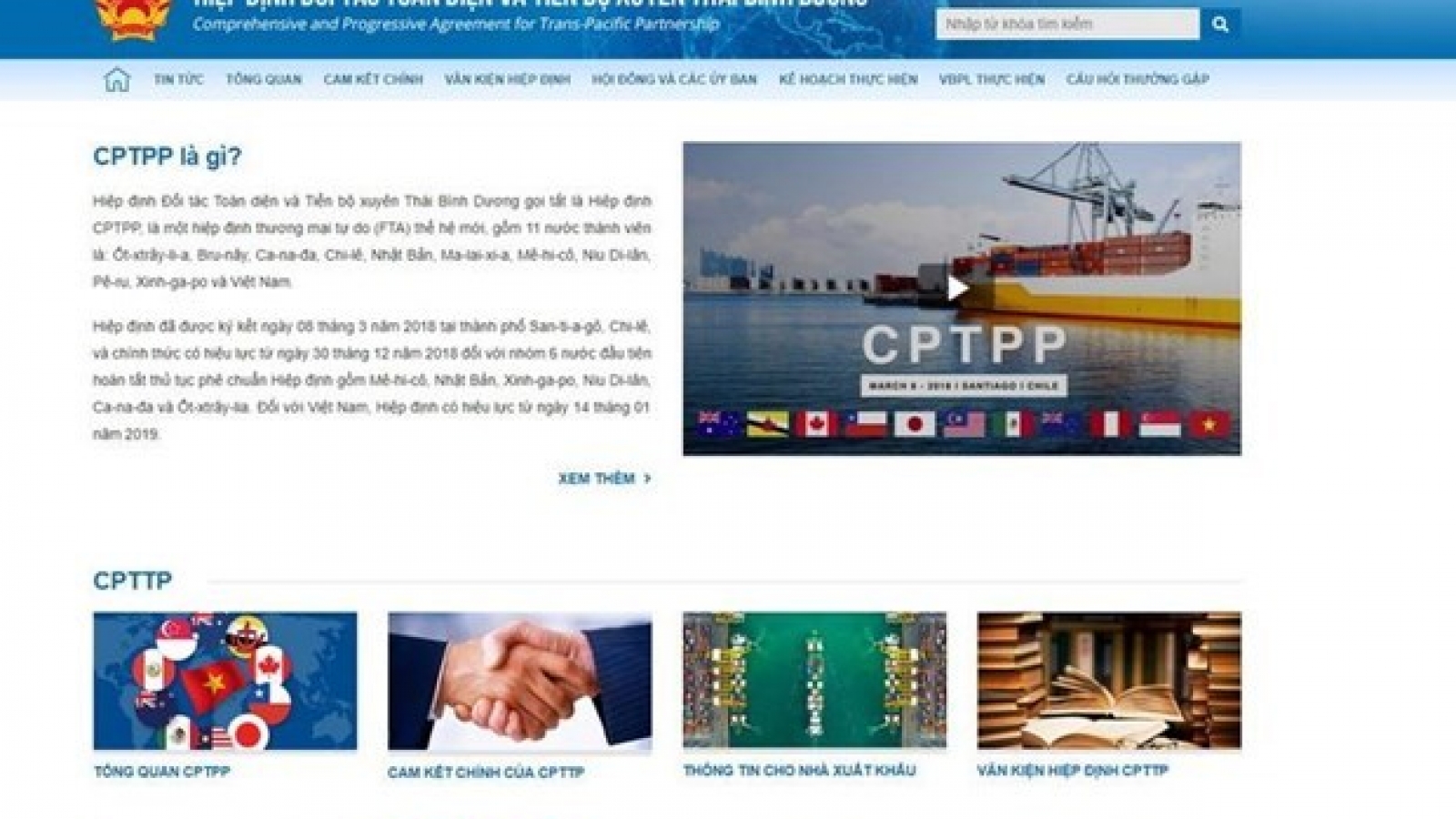 Upgraded website promotes access to CPTPP information