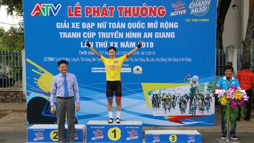 Korean cyclist wins third leg of An Giang TV cup’s women tournament