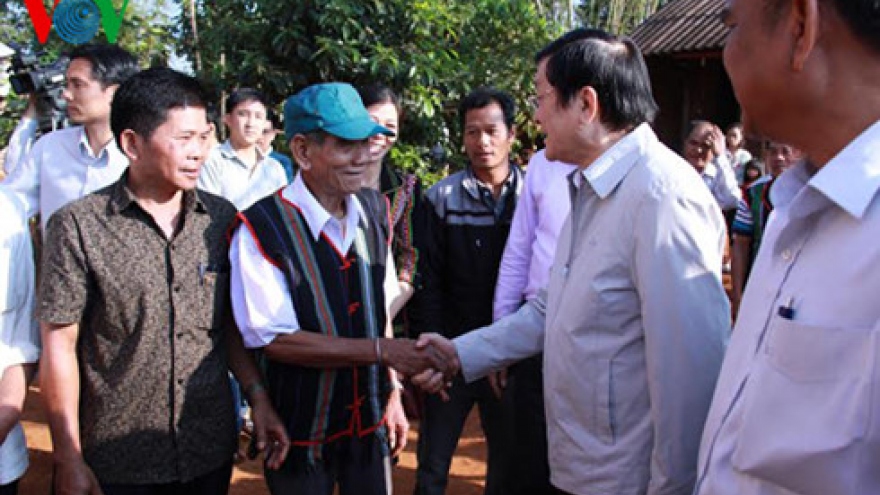 President Truong Tan Sang visits Dak Nong