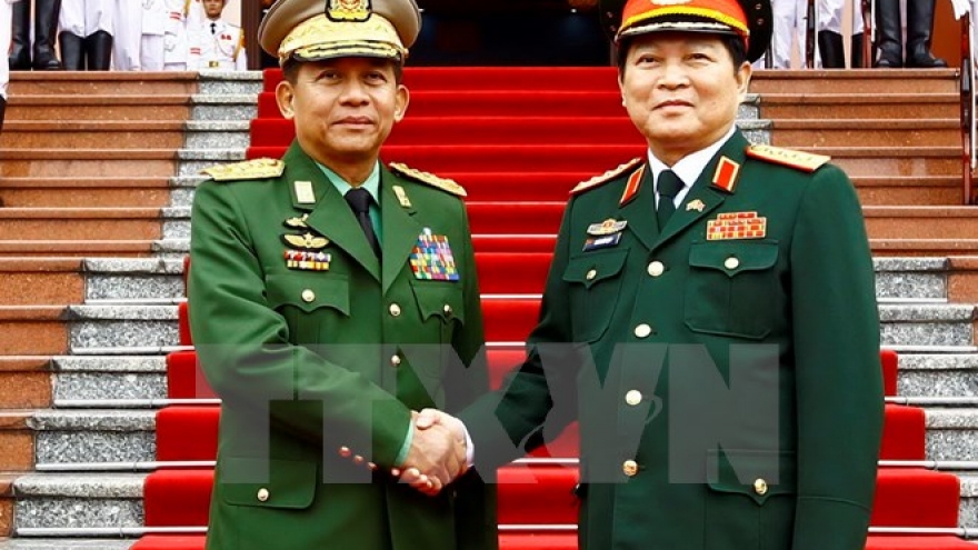 Vietnam and Myanmar military leaders meet in Hanoi