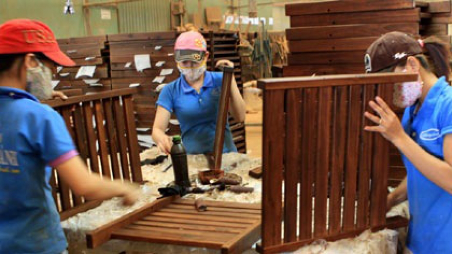Vietnamese furniture on display in Singapore