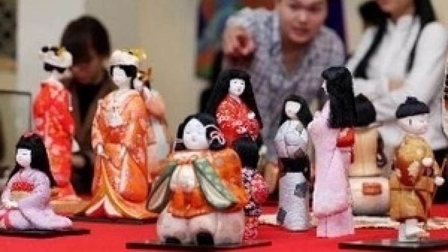 Japanese traditional dolls displayed in Thai Nguyen
