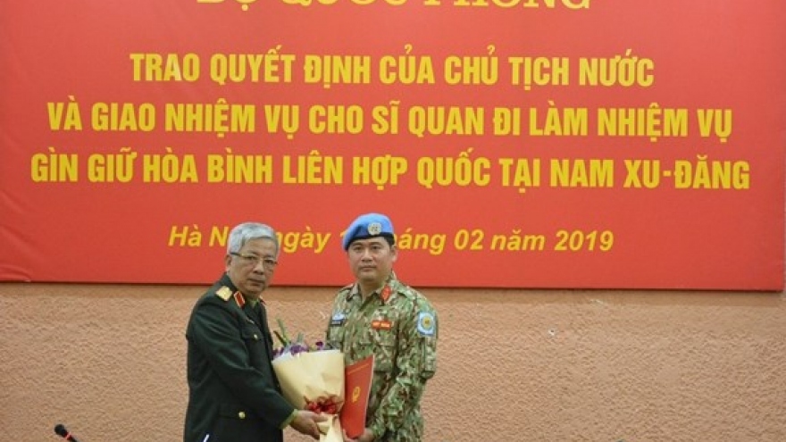 Another Vietnamese officer assumes peacekeeping duty in South Sudan