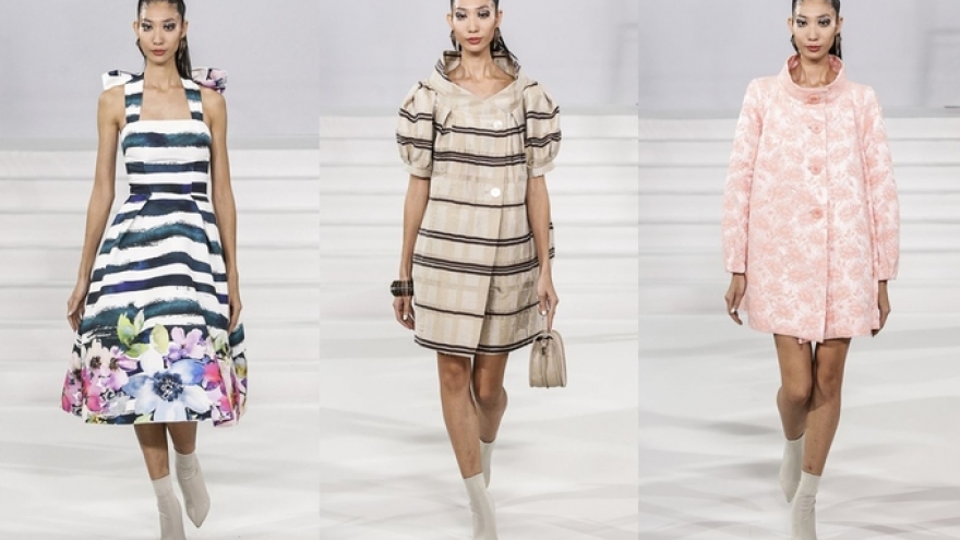 Trang Pham struts the catwalk at London Fashion Week