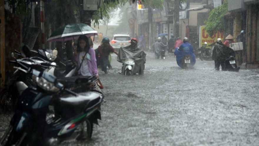 Streets in Hanoi submerged by torrential rain