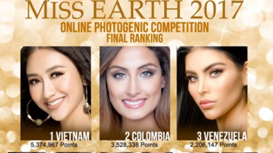 Ha Thu wins online photogenic competition at Miss Earth 2017