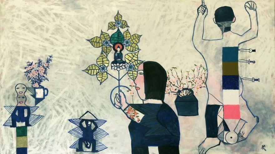 Vietnamese, Hungarian contemporary paintings on display