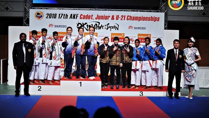 Vietnam win gold, rank 8th in karate championship