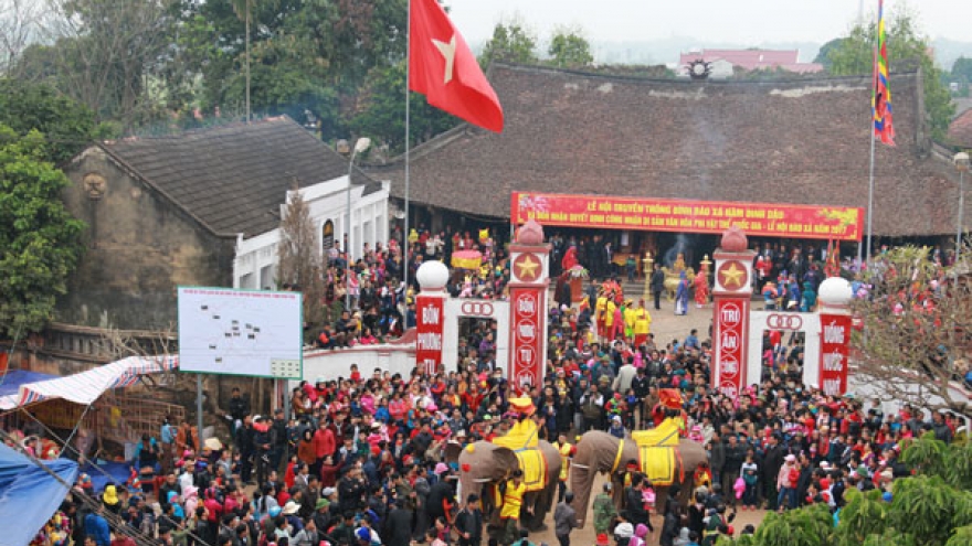 Elephant procession festival in Phu Tho