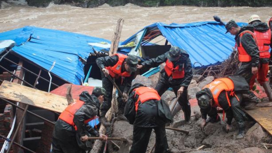 China says 41 missing after landslide