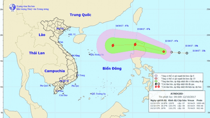Tropical depression forms in the East Sea