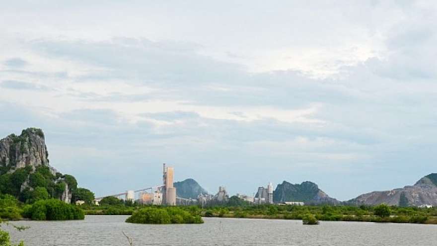Unique limestone mountains excessively exploited in southern Vietnam
