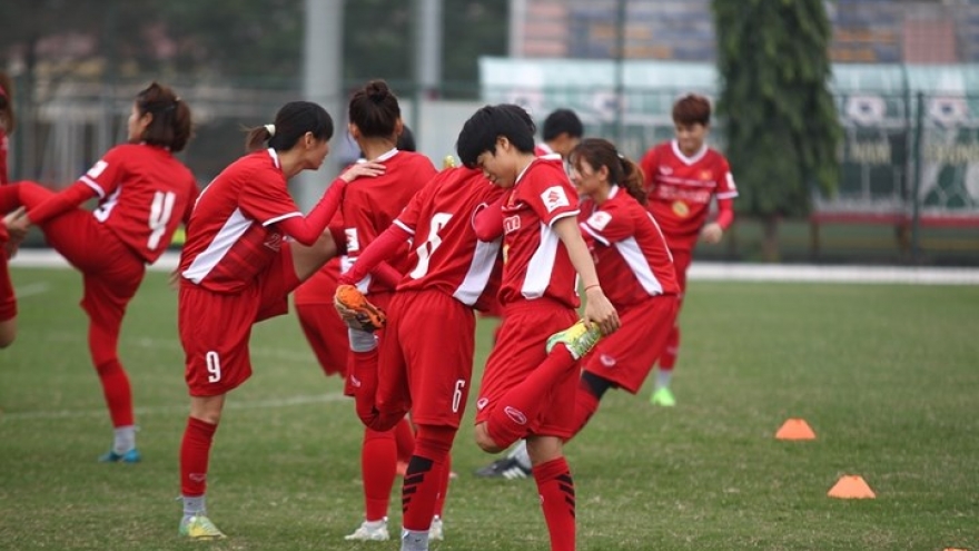 Women’s national team in training ahead of Asian Cup