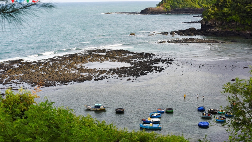 Volcanic crater in Ba Lang An coastal area, Quang Ngai province