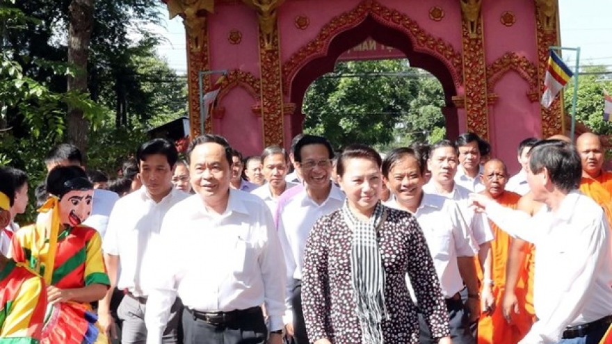 NA Chairwoman attends great national solidarity festival in Tra Vinh