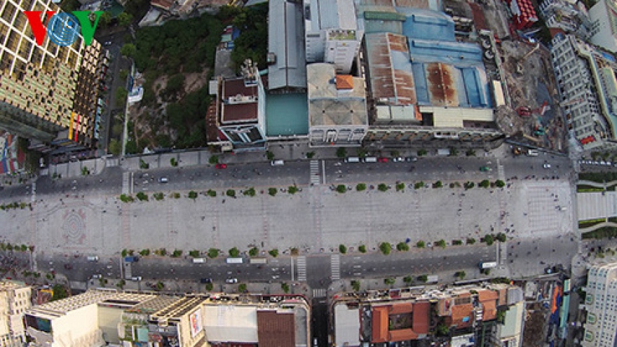 Aerial photos of Nguyen Hue Walking Square 