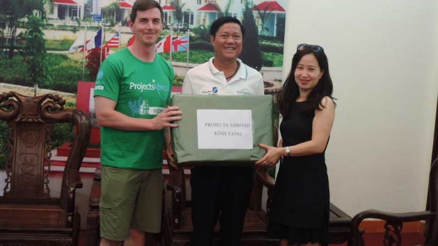 Australian fundraisers donated shower chairs for children with disabilities