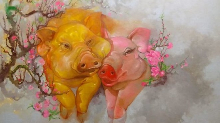 Painting exhibition welcomes Year of the Pig