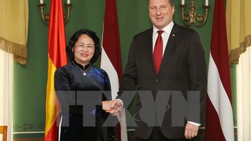 Vietnamese Vice President meets with Latvian President