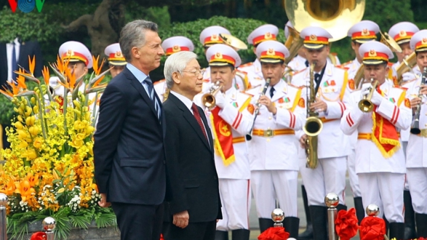 Official welcoming ceremony for Argentine President