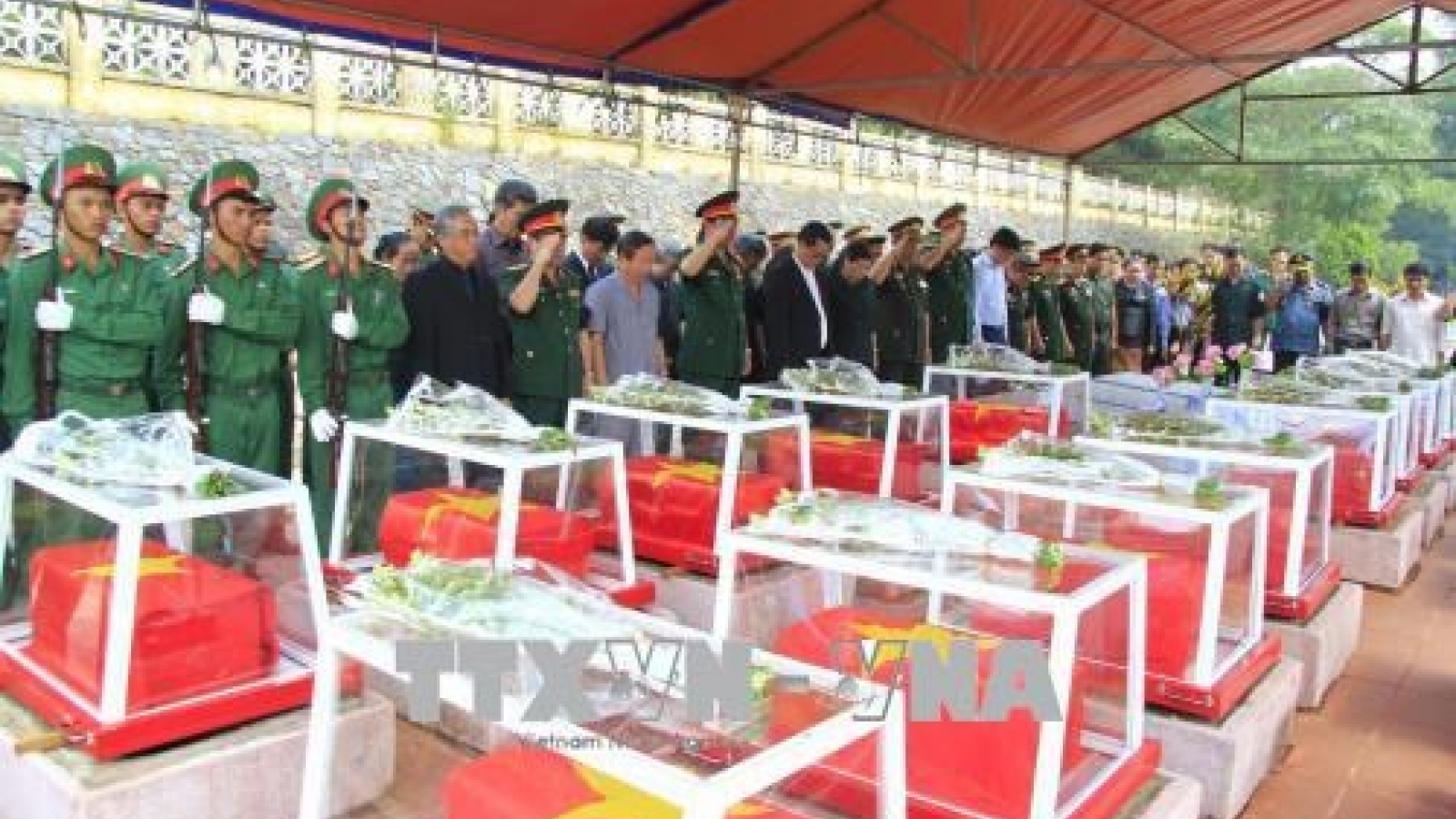 Reburial service held for soldier remains repatriated from Laos, Cambodia