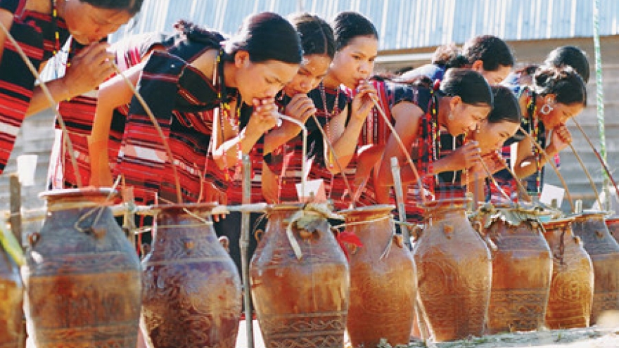 K’ho ritual of drinking straw wine