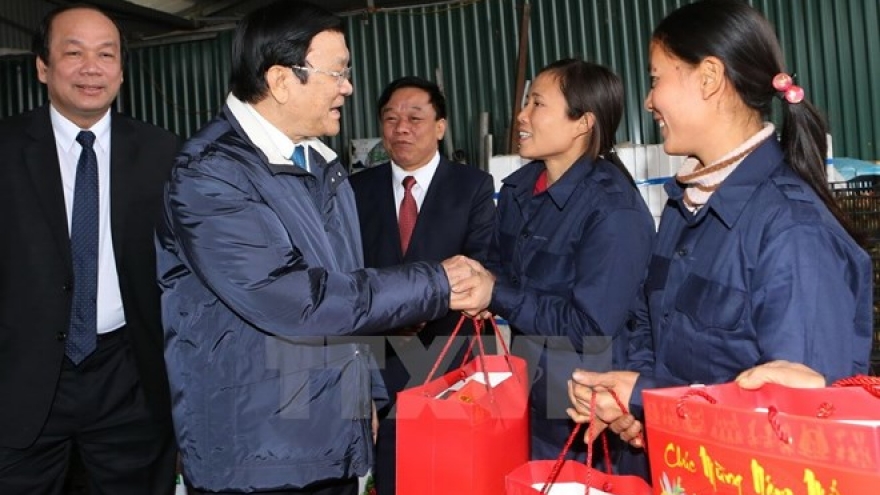 President pays pre-Tet visits to Hung Yen, Ha Nam