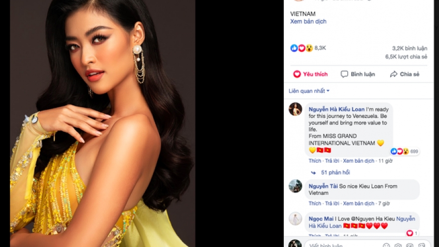 Photo of Kieu Loan tops poll on Miss Grand’s official fan page 