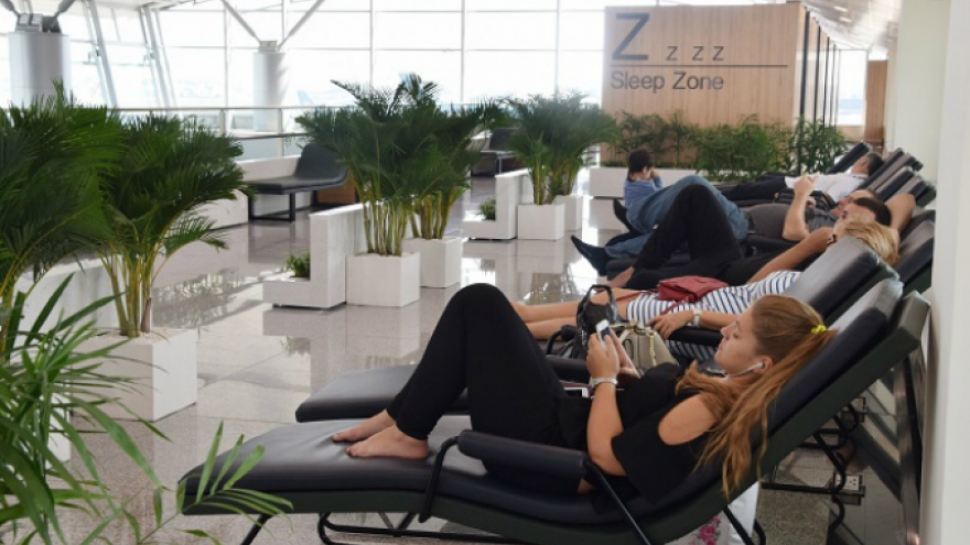 Taking a snooze in Saigon airport's new sleeping zone