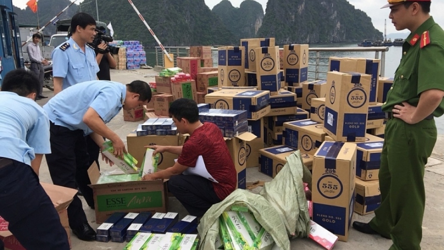 Large haul of smuggled cigarettes seized in Quang Ninh
