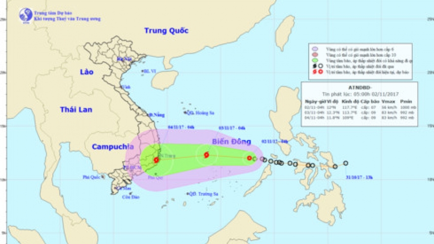 Storm Damrey heads towards south central provinces