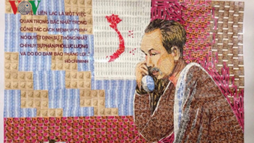 Artist Do Lenh Tuan makes inspiring pictures out of postal stamps