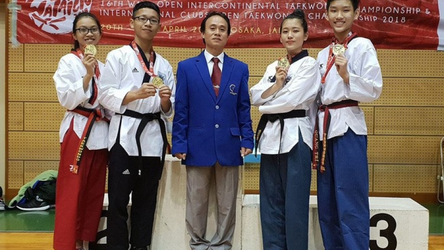 Vietnamese earns four gold medals at int’l taekwondo champs