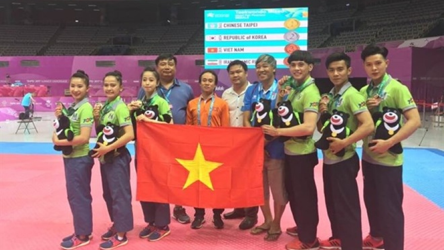 Vietnamese taekwondo artists win bronze medals in Universiade