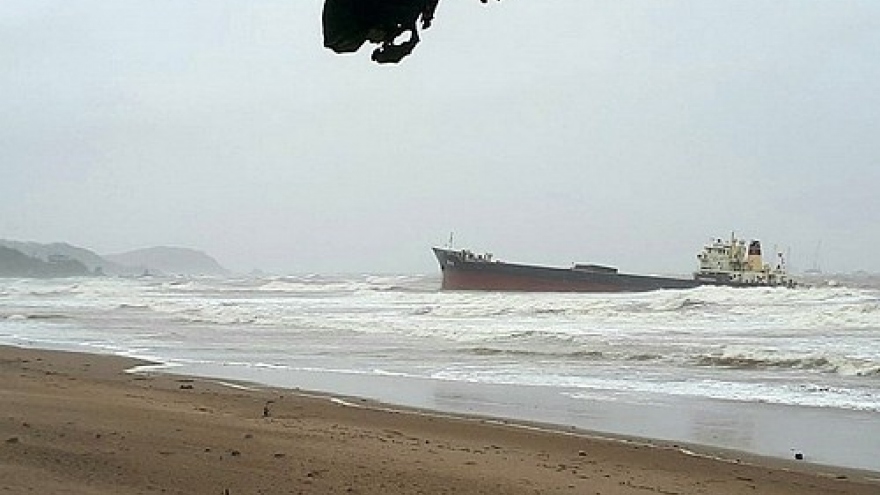 One dead, 5 missing as coal freighter overturned by storm Talas in central Vietnam