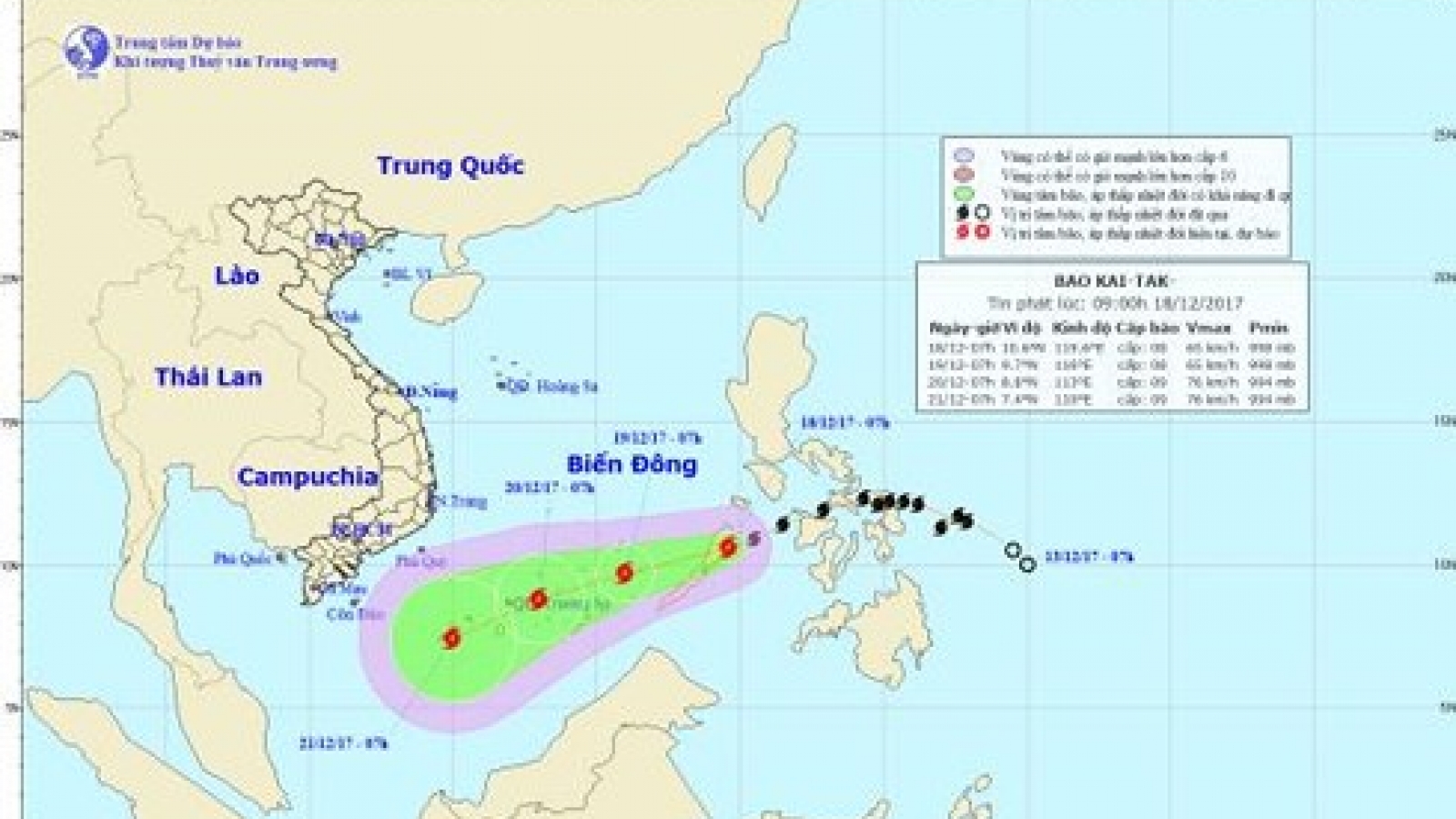 Tropical storm Kai-tak heading to East Sea