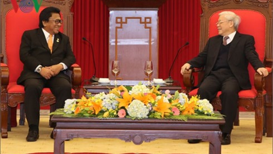 Party, State leaders receive Indonesian upper house speaker