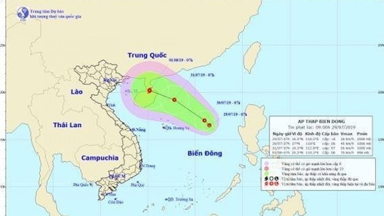 Tropical depression forms in East Sea