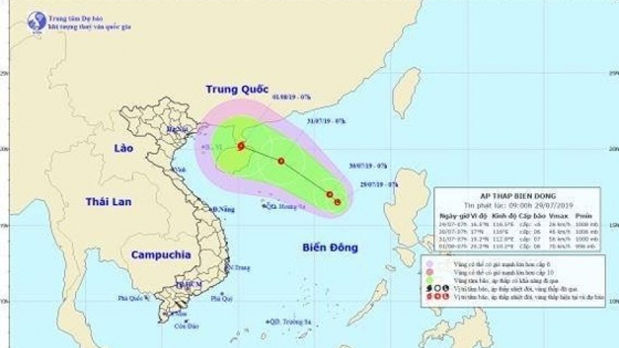 Tropical depression forms in East Sea