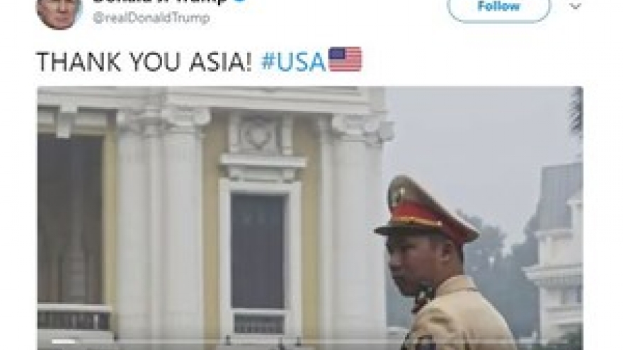 US President Trump’s video clip begins with Vietnam image